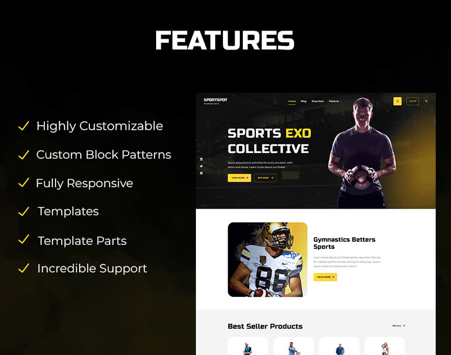 SportSpot Live on WordPress.org Features