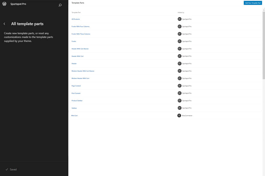 Sportspot Pro - Sports WordPress eCommerce Block Theme Template Parts