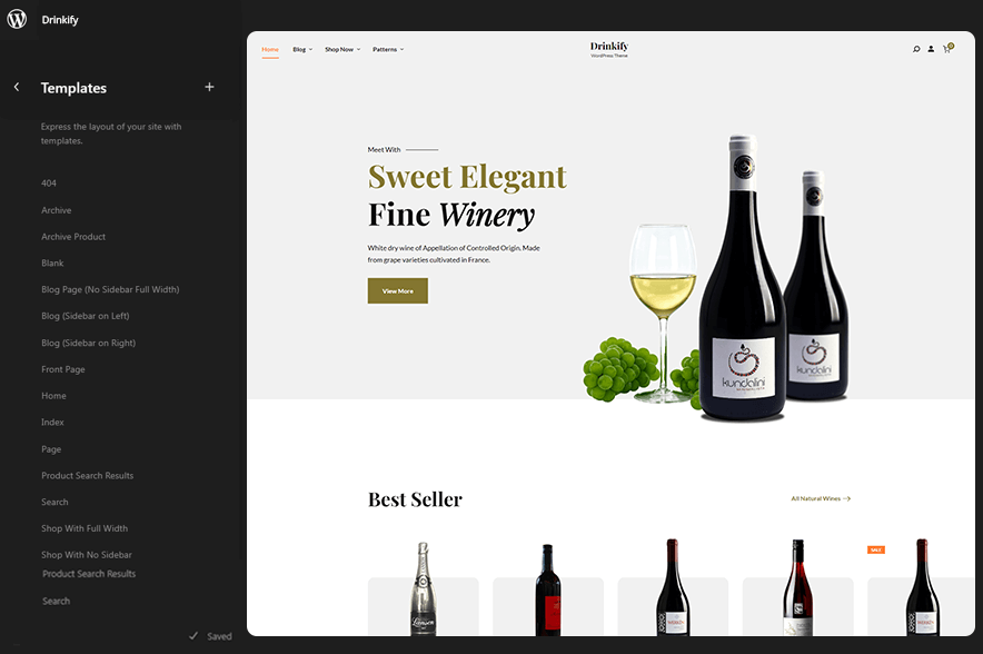 Drinkify - eCommerce WordPress Block Theme Templates