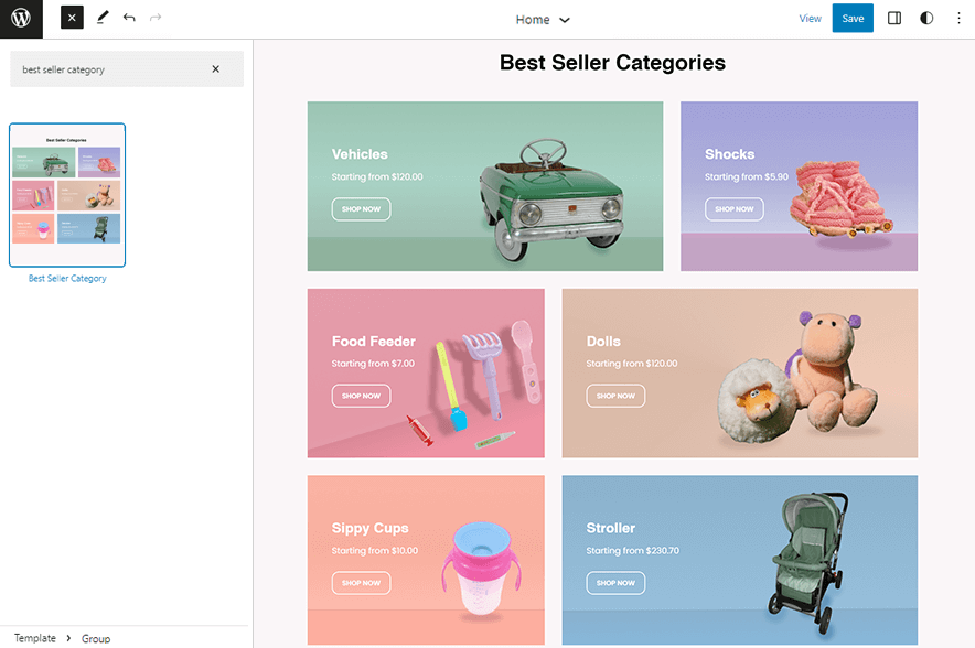 Kiddiemart - eCommerce WordPress Block Theme Best Seller Category